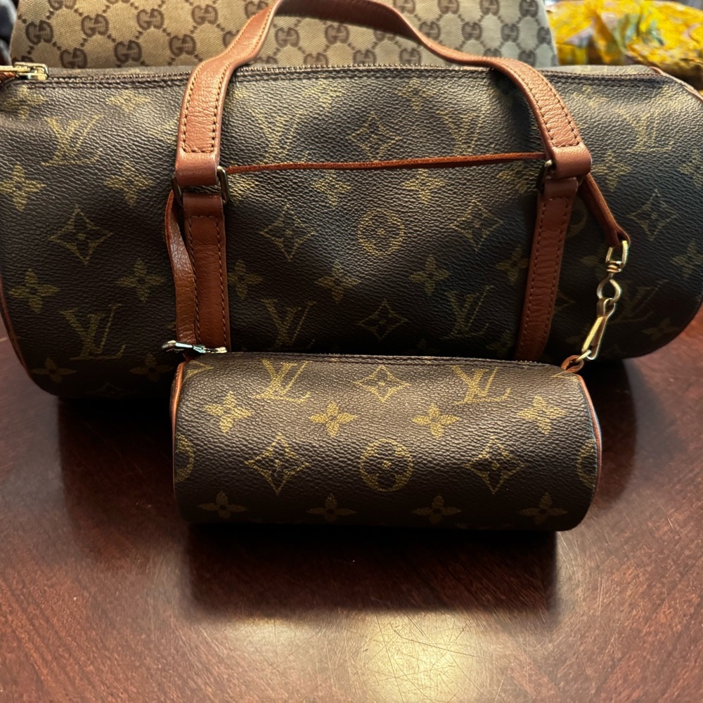 Louis Vuitton Monogram Brown Shoulder Bag Set